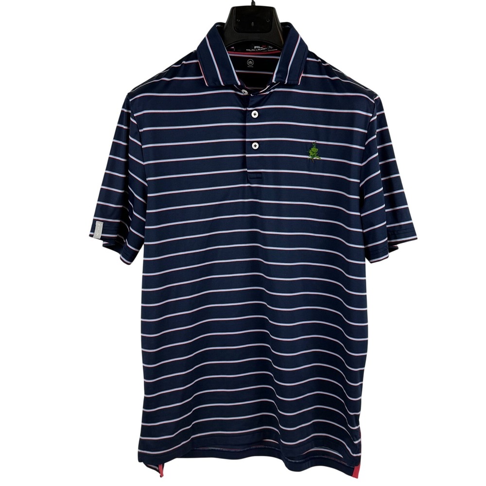 RLX Ralph Lauren Mens Golf Polo Shirt Navy White Red Stripe Size M